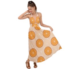 Orange Slices! Backless Maxi Beach Dress by fructosebat