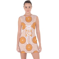 Orange Slices! Lace Up Front Bodycon Dress by fructosebat