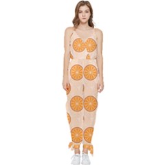 Orange Slices! Sleeveless Tie Ankle Chiffon Jumpsuit by fructosebat