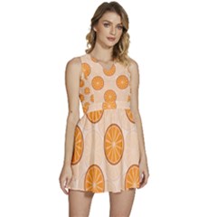 Orange Slices! Sleeveless High Waist Mini Dress