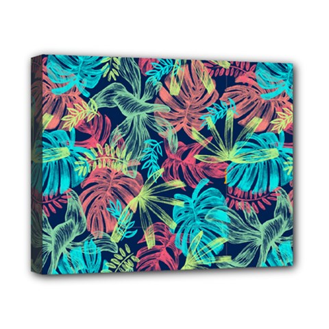 Neon Leaves Canvas 10  X 8  (stretched)