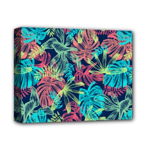 Neon Leaves Deluxe Canvas 14  X 11  (stretched) by fructosebat