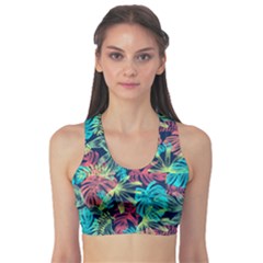 Neon Leaves Sports Bra by fructosebat