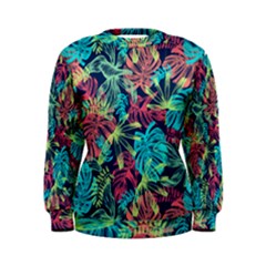 Neon Leaves Women s Sweatshirt by fructosebat