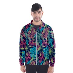 Neon Leaves Men s Windbreaker by fructosebat