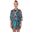 Neon Leaves Half Sleeve Chiffon Kimono View1