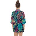 Neon Leaves Half Sleeve Chiffon Kimono View2