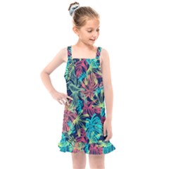 Neon Leaves Kids  Overall Dress by fructosebat