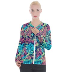 Neon Leaves Casual Zip Up Jacket by fructosebat