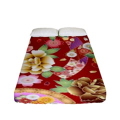 Japanese Fans Fitted Sheet (full/ Double Size) by fructosebat