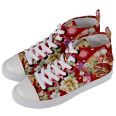 Japanese Fans Women s Mid-top Canvas Sneakers by fructosebat