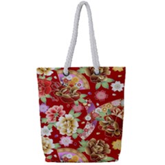 Japanese Fans Full Print Rope Handle Tote (small) by fructosebat