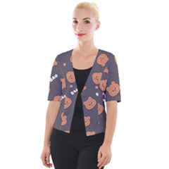 Bears! Cropped Button Cardigan