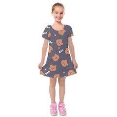 Bears! Kids  Short Sleeve Velvet Dress by fructosebat