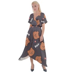 Bears! Cross Front Sharkbite Hem Maxi Dress