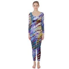 Abstract Ripple Long Sleeve Catsuit by bloomingvinedesign