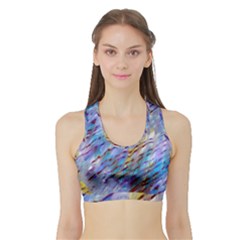 Abstract Ripple Sports Bra With Border by bloomingvinedesign