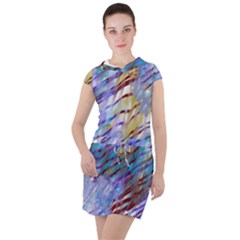 Abstract Ripple Drawstring Hooded Dress by bloomingvinedesign