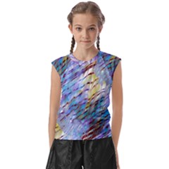 Abstract Ripple Kids  Raglan Cap Sleeve Tee by bloomingvinedesign