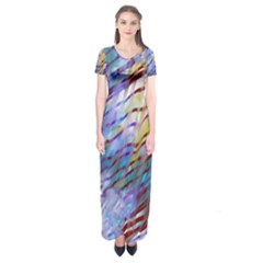 Abstract Ripple Short Sleeve Maxi Dress by bloomingvinedesign