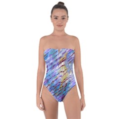 Abstract Ripple Tie Back One Piece Swimsuit by bloomingvinedesign