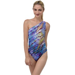 Abstract Ripple To One Side Swimsuit by bloomingvinedesign