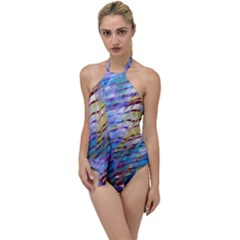 Abstract Ripple Go With The Flow One Piece Swimsuit by bloomingvinedesign