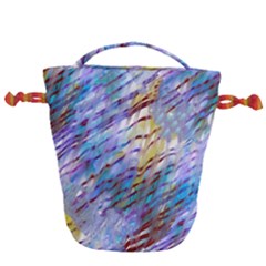 Abstract Ripple Drawstring Bucket Bag