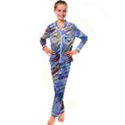 Abstract Ripple Kid s Satin Long Sleeve Pajamas Set View1