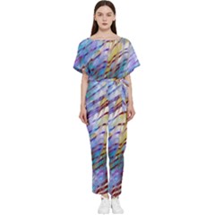 Abstract Ripple Batwing Lightweight Chiffon Jumpsuit by bloomingvinedesign