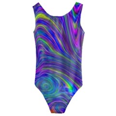 Abstract With Blue Kids  Cut-out Back One Piece Swimsuit by bloomingvinedesign