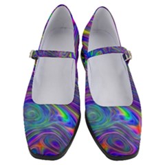 Abstract With Blue Women s Mary Jane Shoes by bloomingvinedesign