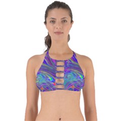 Abstract With Blue Perfectly Cut Out Bikini Top by bloomingvinedesign