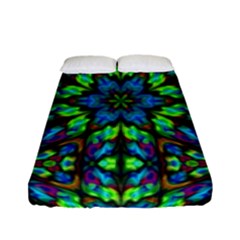 Blue Green Kaleidoscope Fitted Sheet (full/ Double Size) by bloomingvinedesign