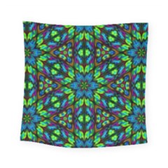 Blue Green Kaleidoscope Square Tapestry (small) by bloomingvinedesign