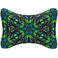 Blue Green Kaleidoscope Seat Head Rest Cushion by bloomingvinedesign