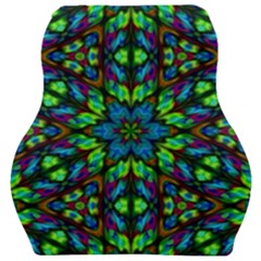 Blue Green Kaleidoscope Car Seat Velour Cushion  by bloomingvinedesign