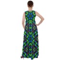 Blue Green Kaleidoscope Empire Waist Velour Maxi Dress View2