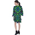 Blue Green Kaleidoscope V-Neck Flare Sleeve Mini Dress View2