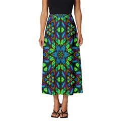 Blue Green Kaleidoscope Classic Midi Chiffon Skirt