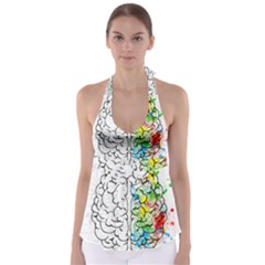 Brain-mind-psychology-idea-drawing Babydoll Tankini Top