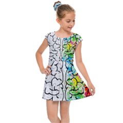 Brain-mind-psychology-idea-drawing Kids  Cap Sleeve Dress