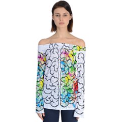 Brain-mind-psychology-idea-drawing Off Shoulder Long Sleeve Top