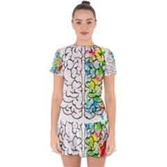 Brain-mind-psychology-idea-drawing Drop Hem Mini Chiffon Dress