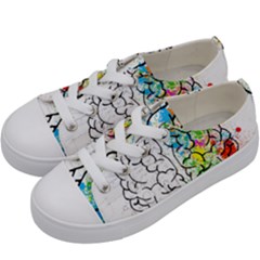 Brain-mind-psychology-idea-drawing Kids  Low Top Canvas Sneakers by Jancukart