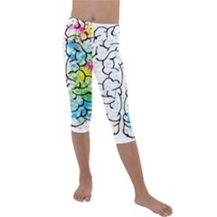 Brain-mind-psychology-idea-drawing Kids  Lightweight Velour Capri Leggings  by Jancukart