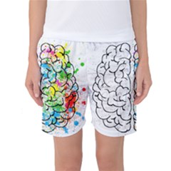 Brain-mind-psychology-idea-drawing Women s Basketball Shorts by Jancukart