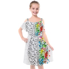 Brain-mind-psychology-idea-drawing Kids  Cut Out Shoulders Chiffon Dress by Jancukart