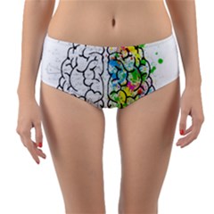 Brain-mind-psychology-idea-drawing Reversible Mid-waist Bikini Bottoms by Jancukart