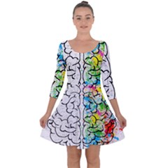 Brain-mind-psychology-idea-drawing Quarter Sleeve Skater Dress